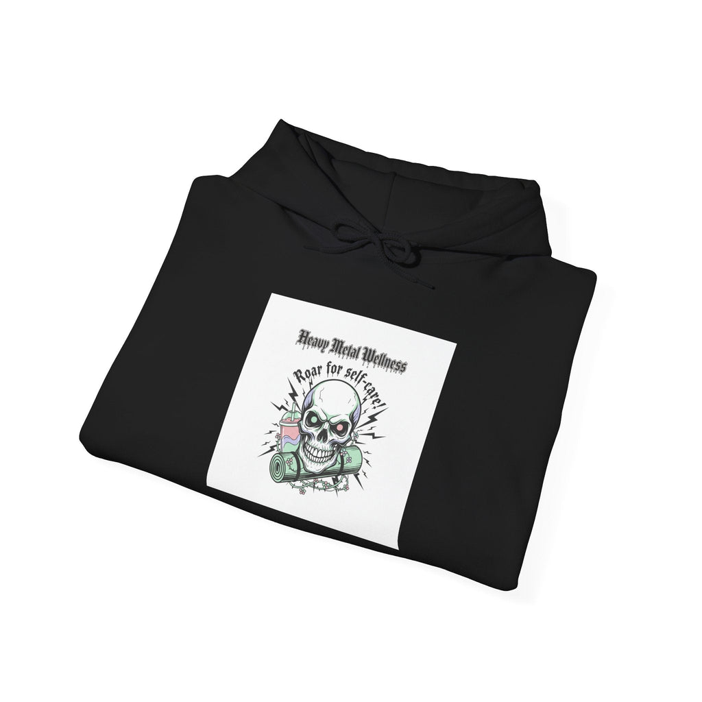 Heavy Metal Wellness Skull Hoodie | metal font shirt, gothic wellness quote