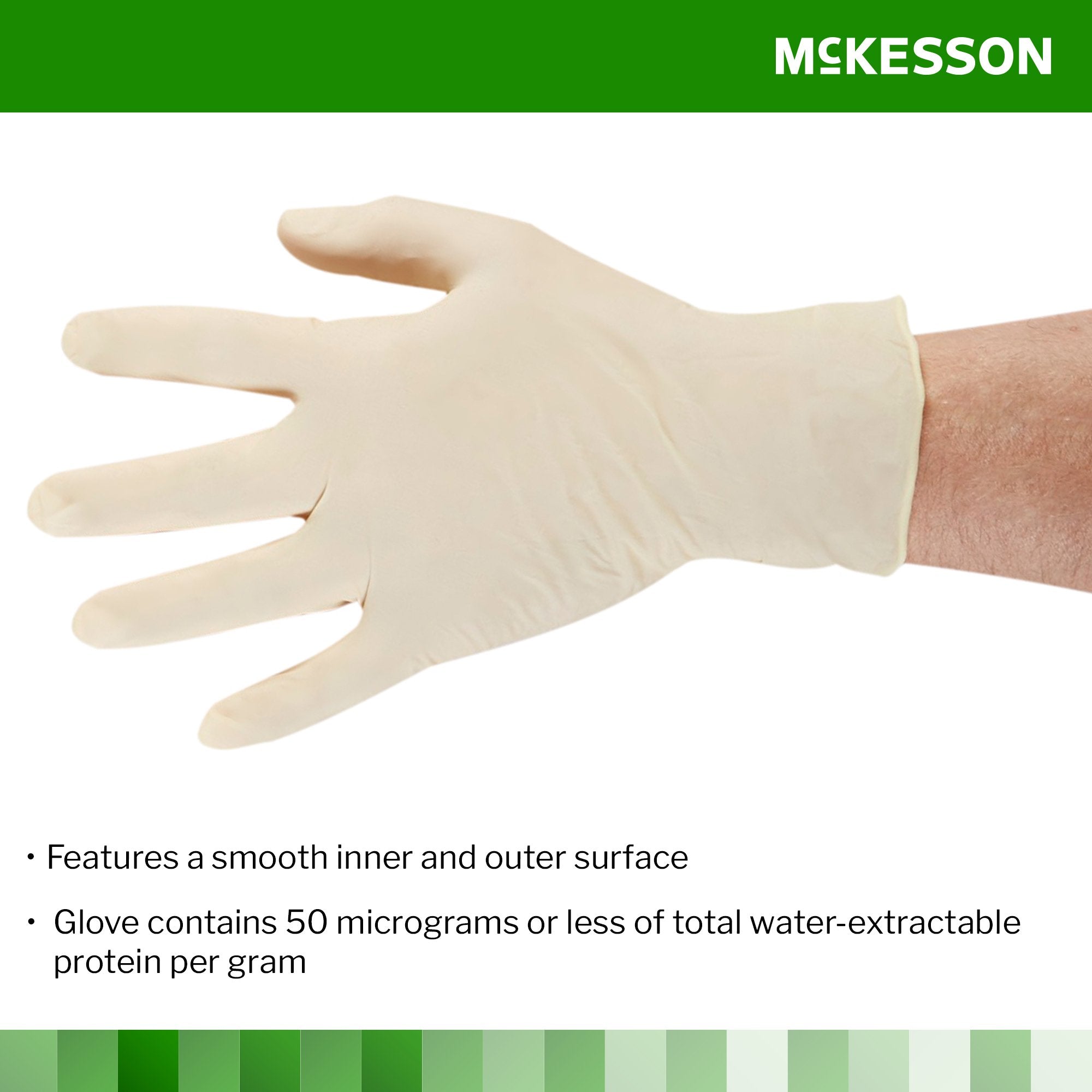McKesson Confiderm® Latex Exam Glove, Large, Ivory 14-318