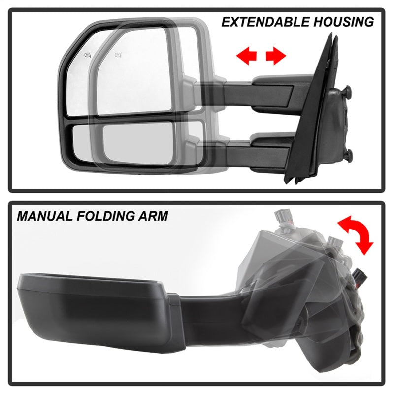 SPYDER xTune 15-17 Ford F-150 Heated Telescoping Mirrors (Pair) (MIR-FF15015-G4-PWH-SET) 9943058