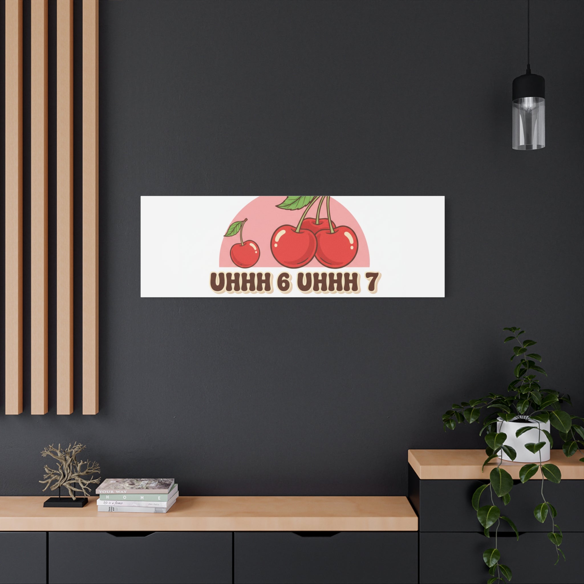 Six Severn Cherry Retro Graphic Canvas | kawaii fruit print, vintage cherry design