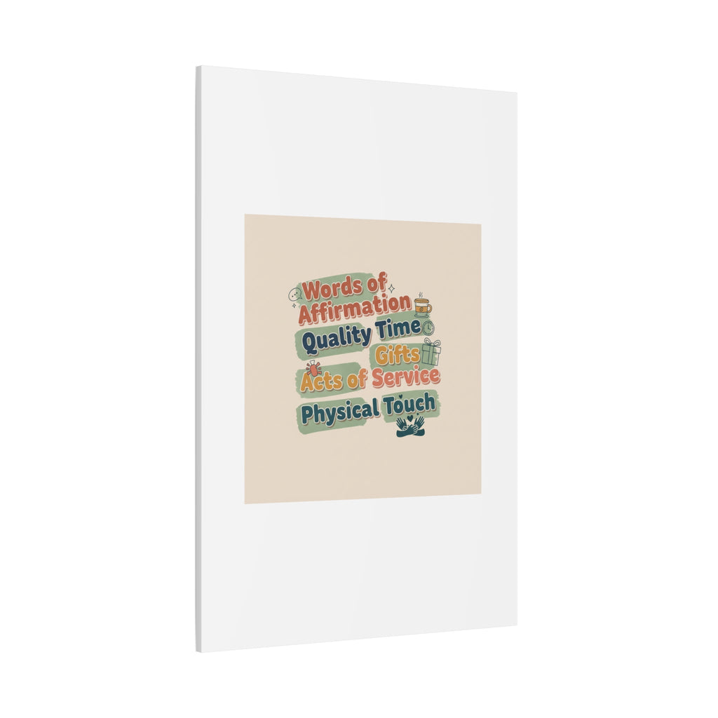 Love Languages List Matte Canvas Wall Art | love language meme, relationship humor