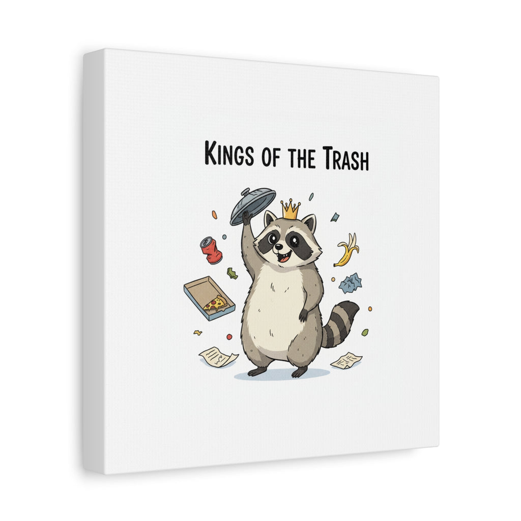 Kings of the Trash Canvas, Raccoon Doodle | Trash Panda, Goofy Critter Art