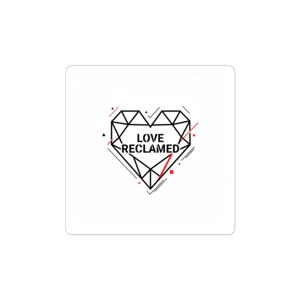 Love Reclaimed Geometric Heart Sticker | Minimalist Punk Heart, Modern Heart Design