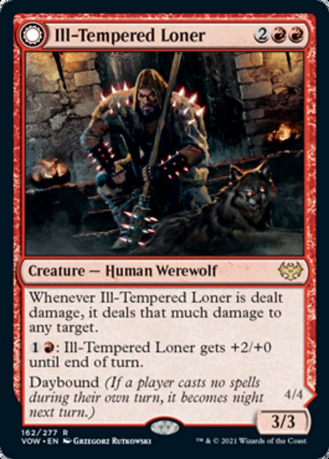 Ill-Tempered Loner // Howlpack Avenger (VOW-162) - Innistrad: Crimson Vow: (Double Faced Transform) Foil