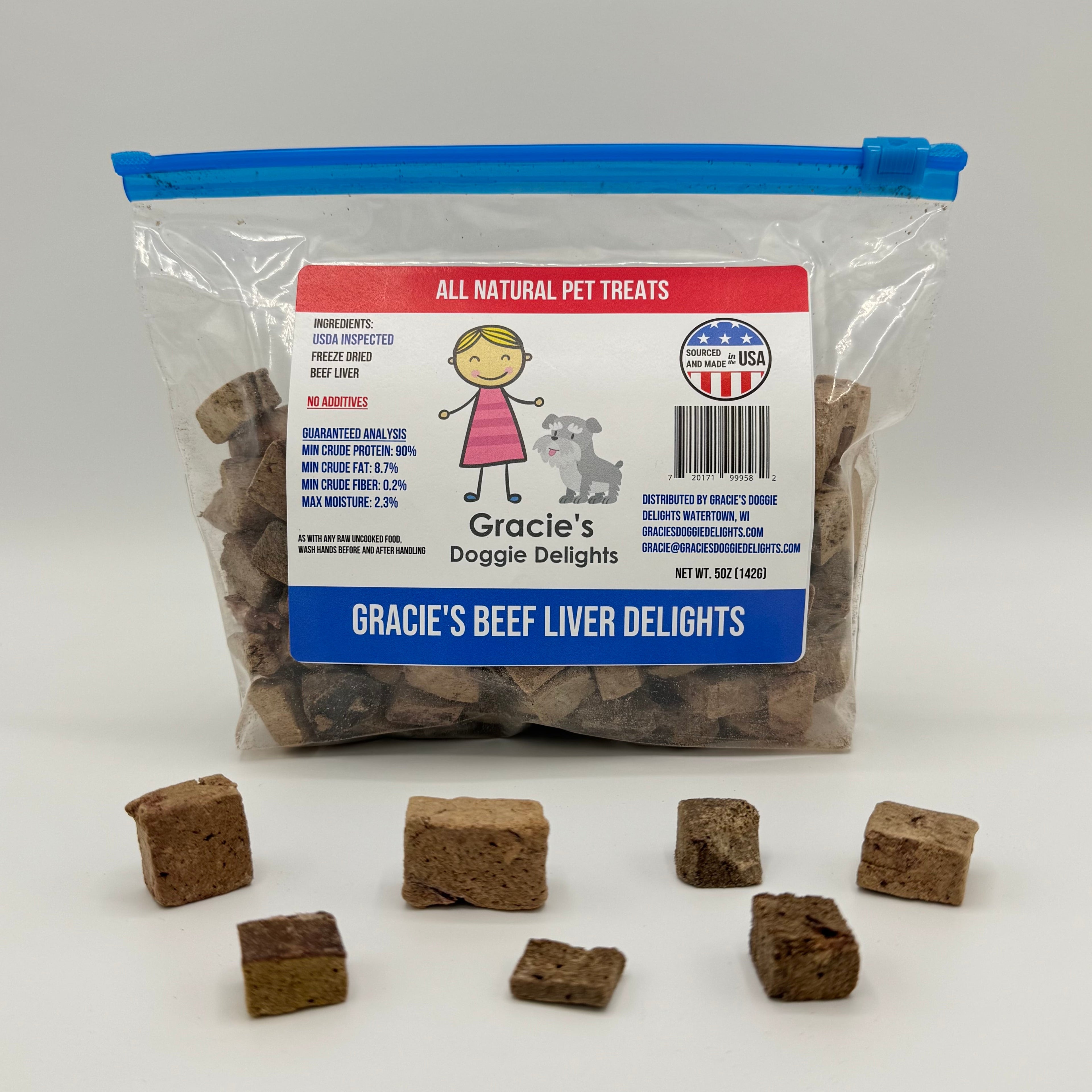 Gracie's Beef Liver Delights Freeze Dried Dog Treats