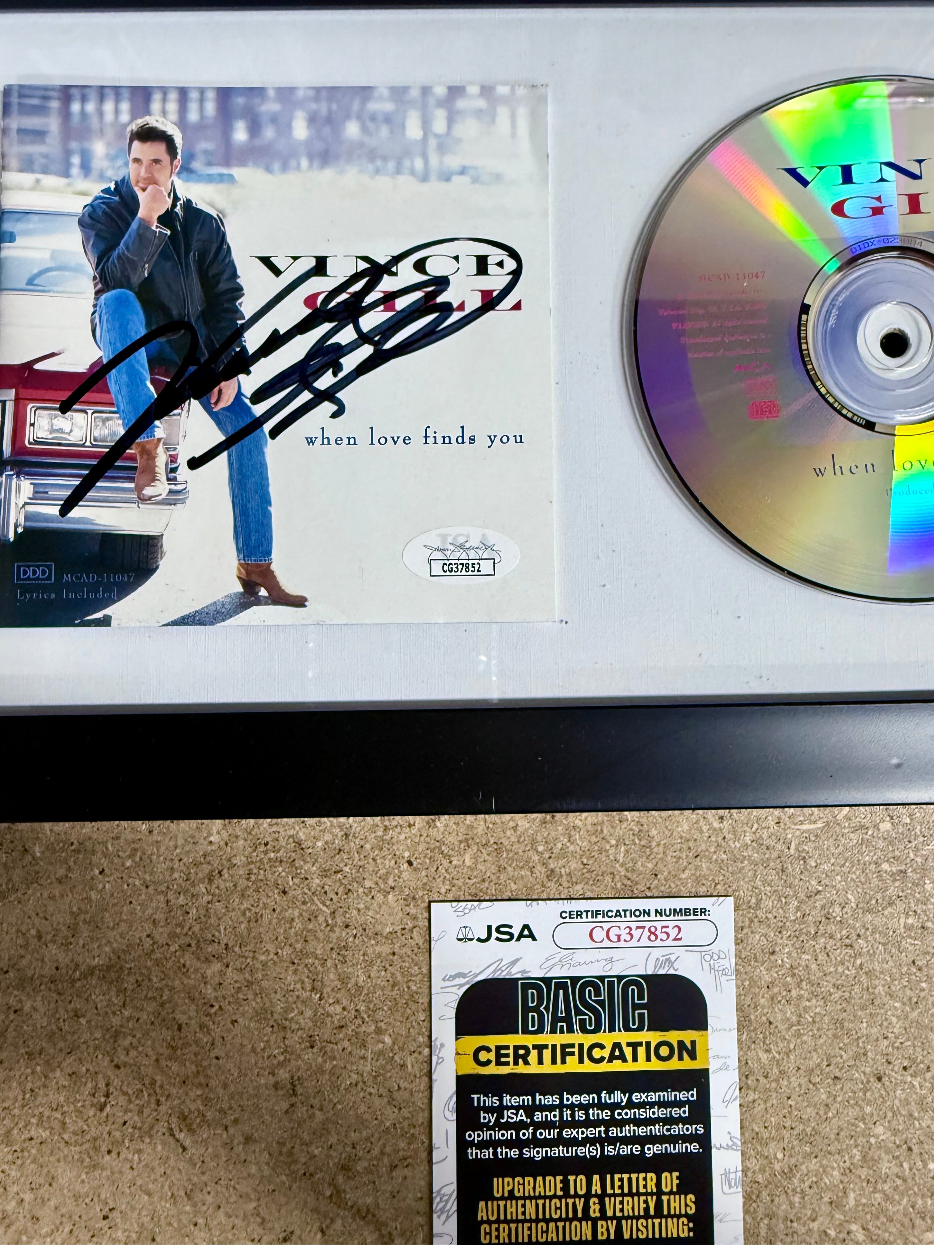 Vince Gill Framed & Signed “When Love Finds You” (1994) CD Booklet With JSA COA
