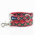 Poinsettia Holiday Velvet Essential Martingale Dog Collar (1″ Only)