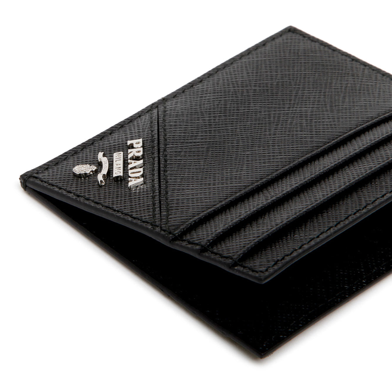 PRADA Saffiano Leather Mini Card Holder