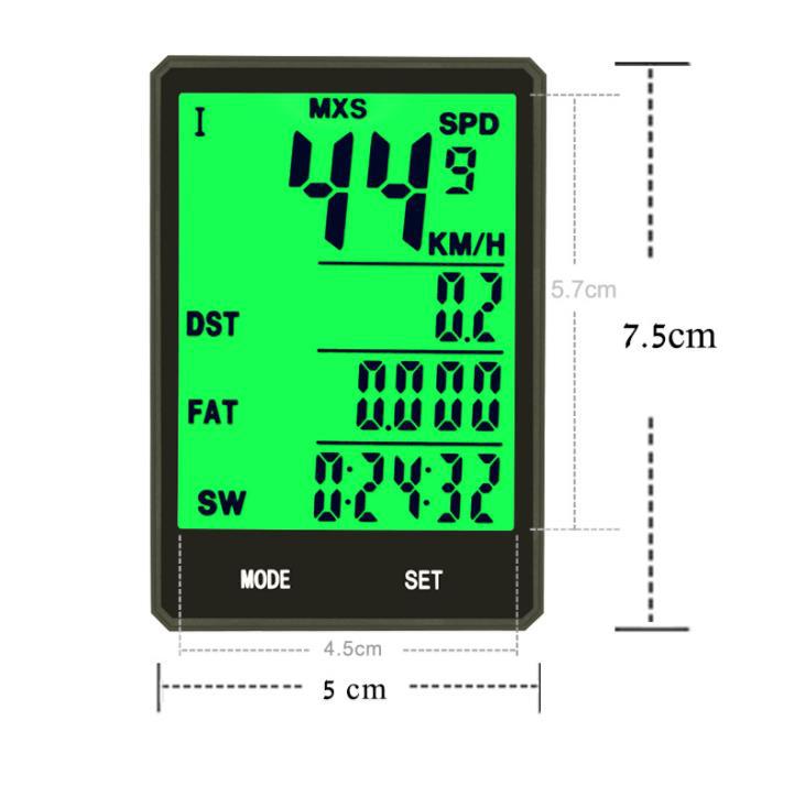 Waterproof Bicycle Computer With Backlight Wireless Wired Bicycle Computer Bike Speedometer Odometer Wireless Bike Computer Waterproof Bicycle Speedometer Support Smart Sensor LCD Backlight Display Automatic Wake-Up