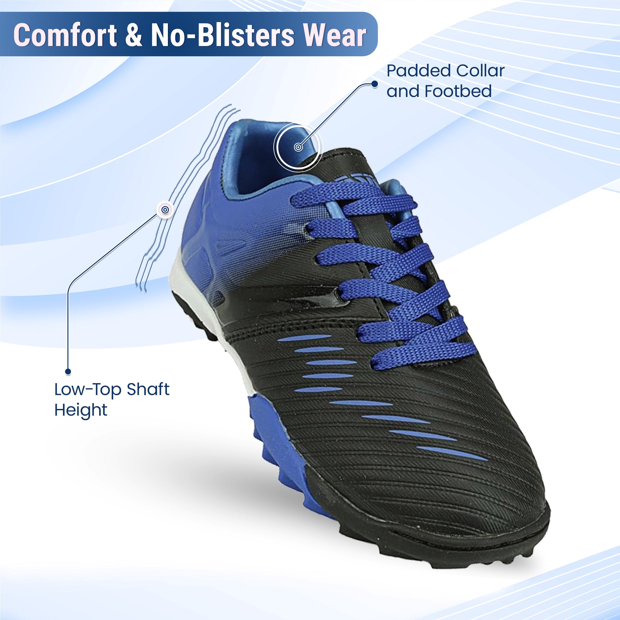 Liga Kids Turf Soccer Shoes – Blue/Black