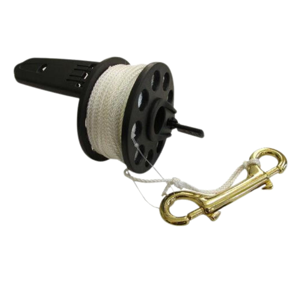 Scuba Diving Dive Compact Finger Spool Reel w/ Plastic Handle 100ft - White Line