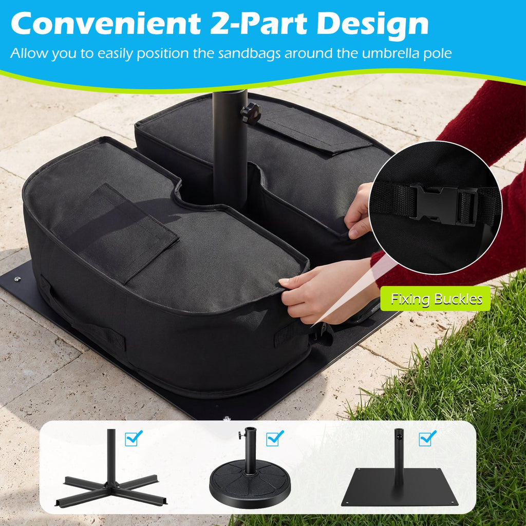 2-Pack 90 LBS Umbrella Base Weight Sandbags