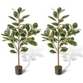 2 Pack 4.3 Feet Tall Artificial Bird of Paradise Plant Fake Banana Leaf-Green