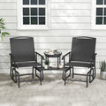 2-Seater Outdoor Glider Bench with Center Table