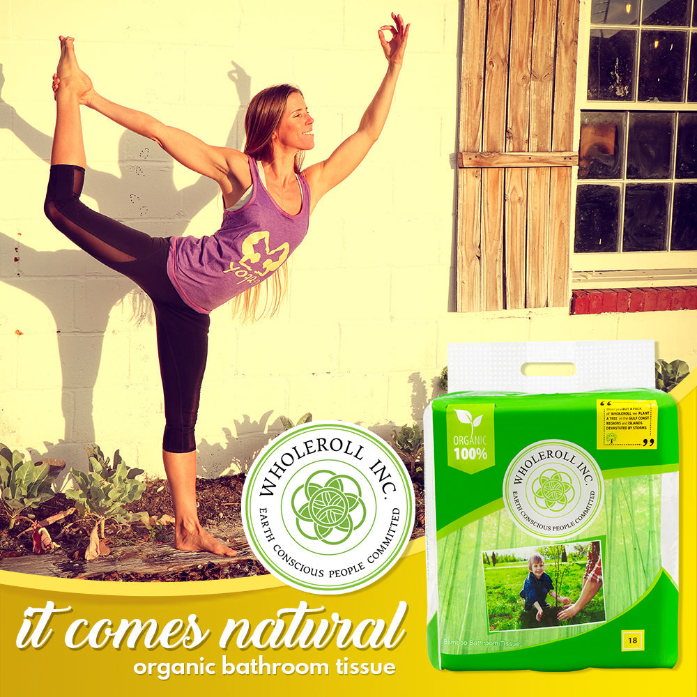 WHOLEROLL  Organic Bamboo Toilet Paper #18 Ct