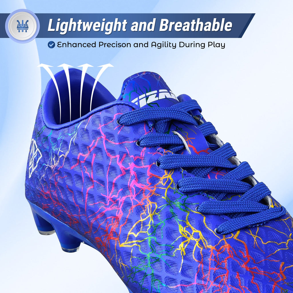 Vizari Zodiac JR Kids Firm Ground (FG) Soccer Cleats – Blue, Youth Sizes 8C–6Y
