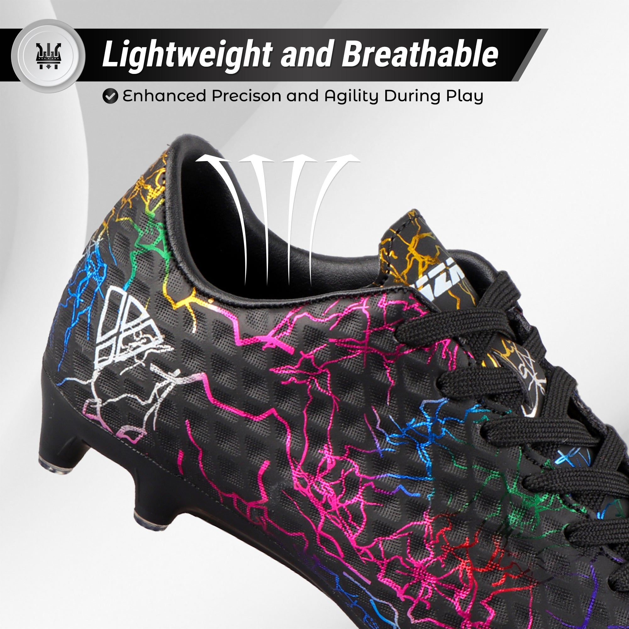 Vizari Zodiac JR Kids Firm Ground (FG) Soccer Cleats – Black, Youth Sizes 8C–6Y