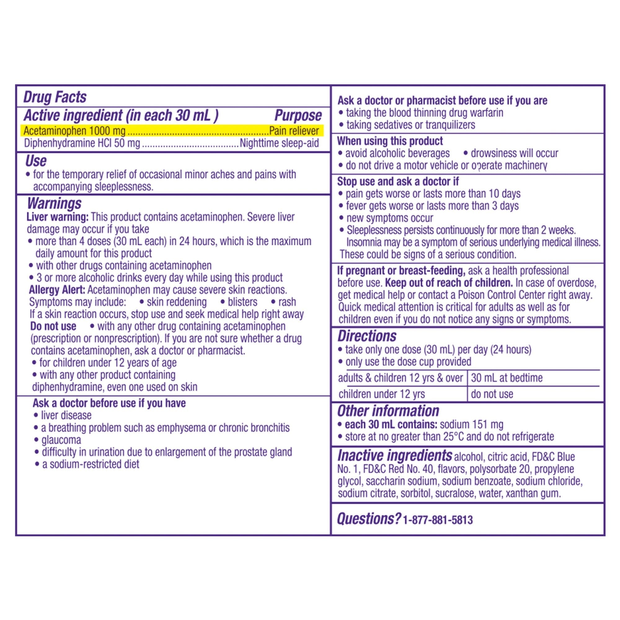 ZzzQuil Night Pain Nighttime Sleep-Aid Pain Reliever Liquid, Midnight Berry 32390004089