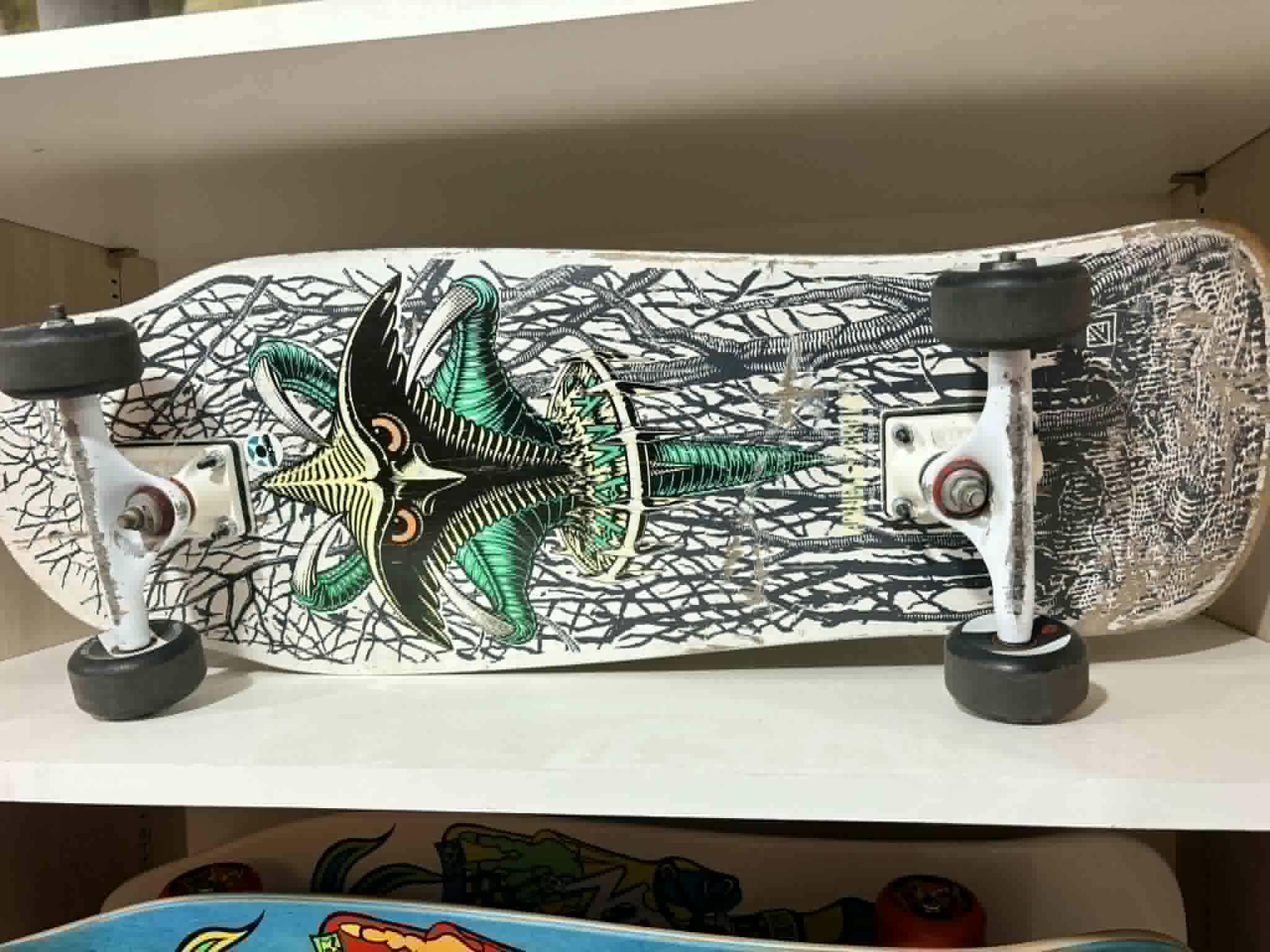 Powell Peralta Tony Hawk Claw White Original 80s USED Complete Skateboard