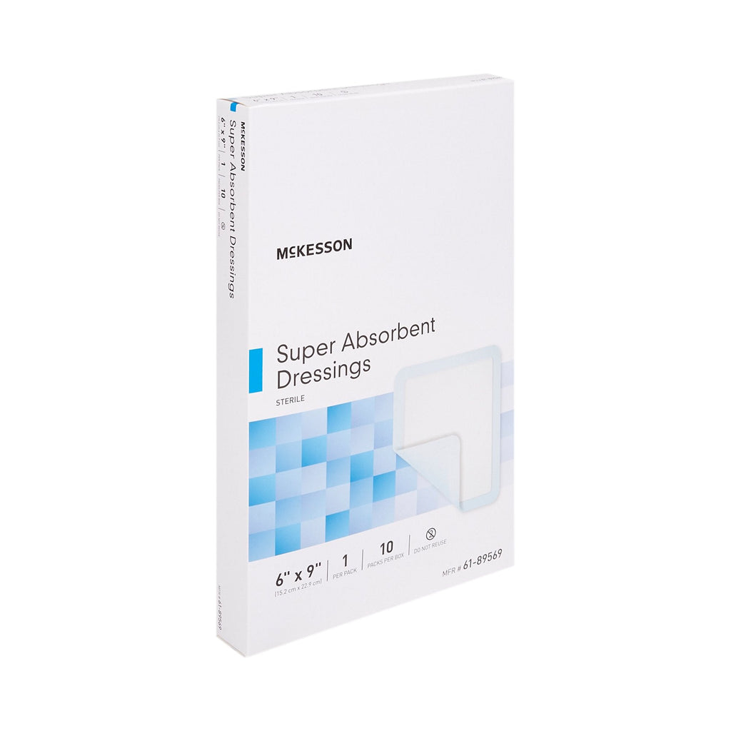 McKesson Super Absorbent Dressing, 6 x 9 Inch 61-89569