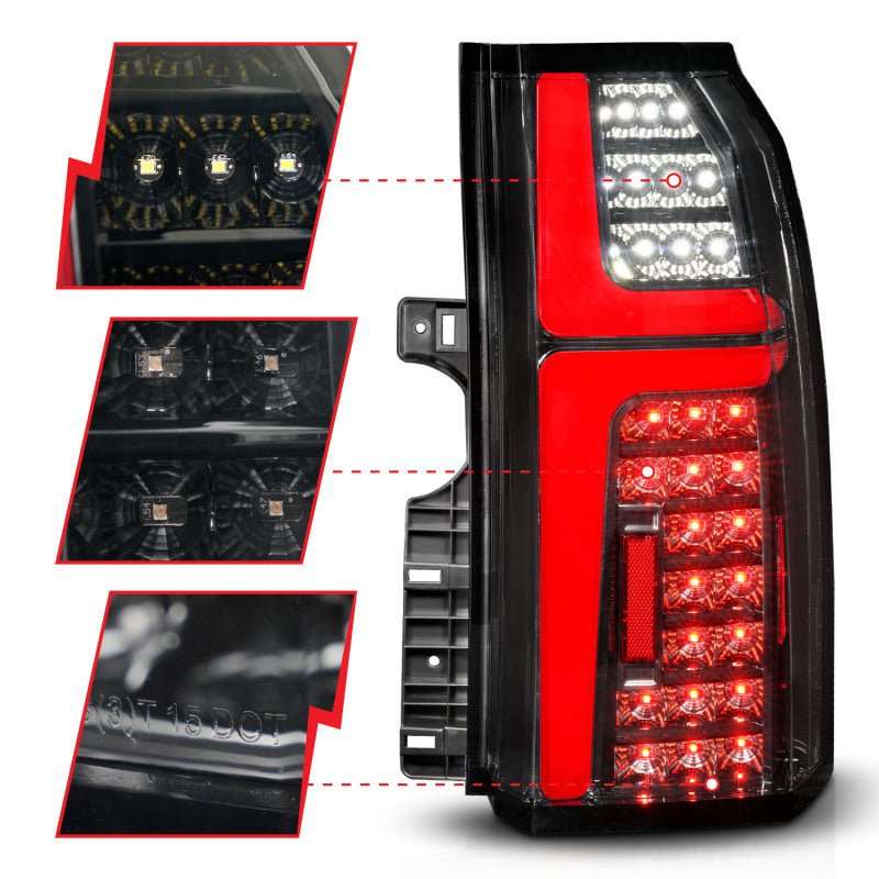 ANZO 15-20 Chevrolet Tahoe Sequential LED Tube Taillights Black 311467