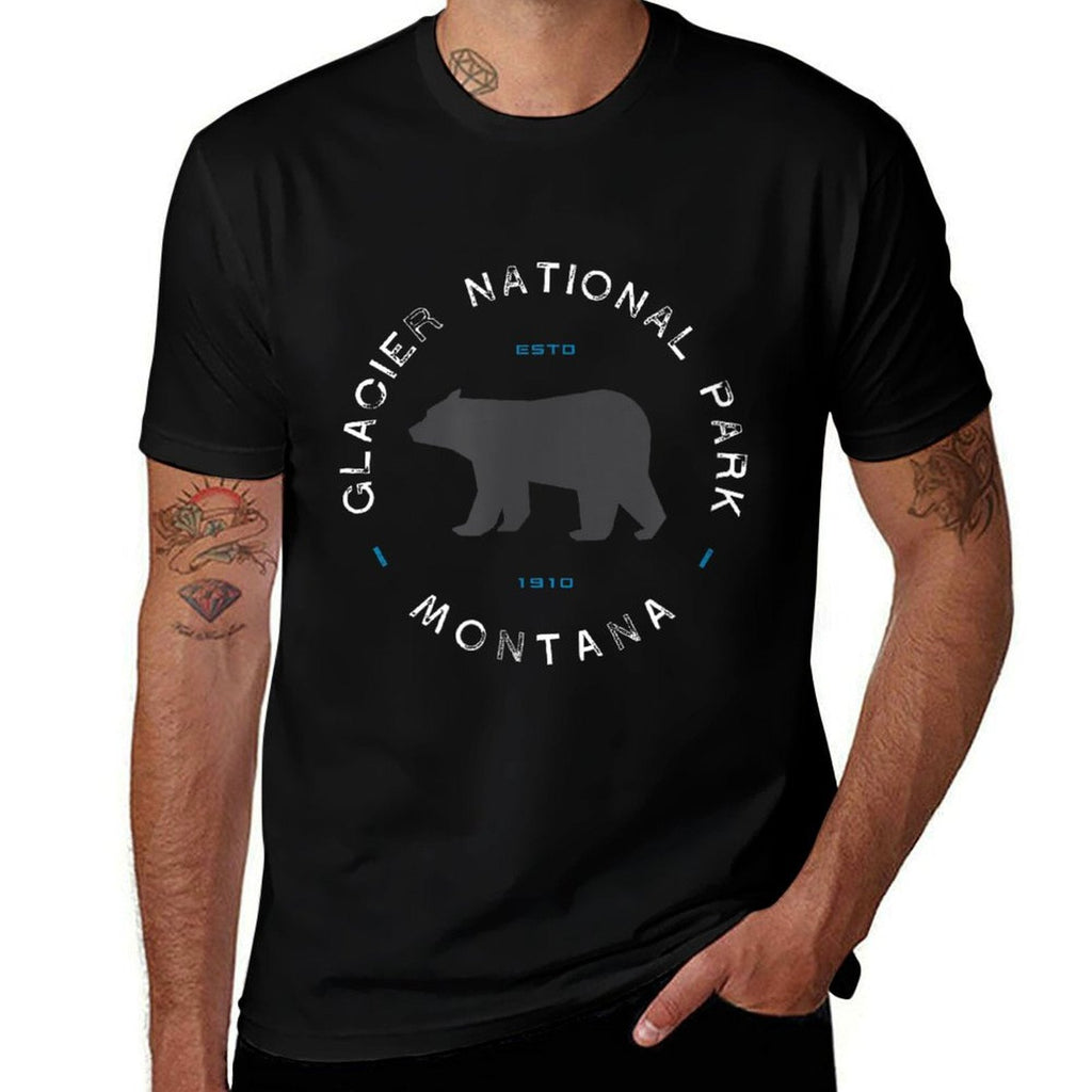 Glacier National Park Retro Vintage Graphic  Graphic-printed T-Shirt