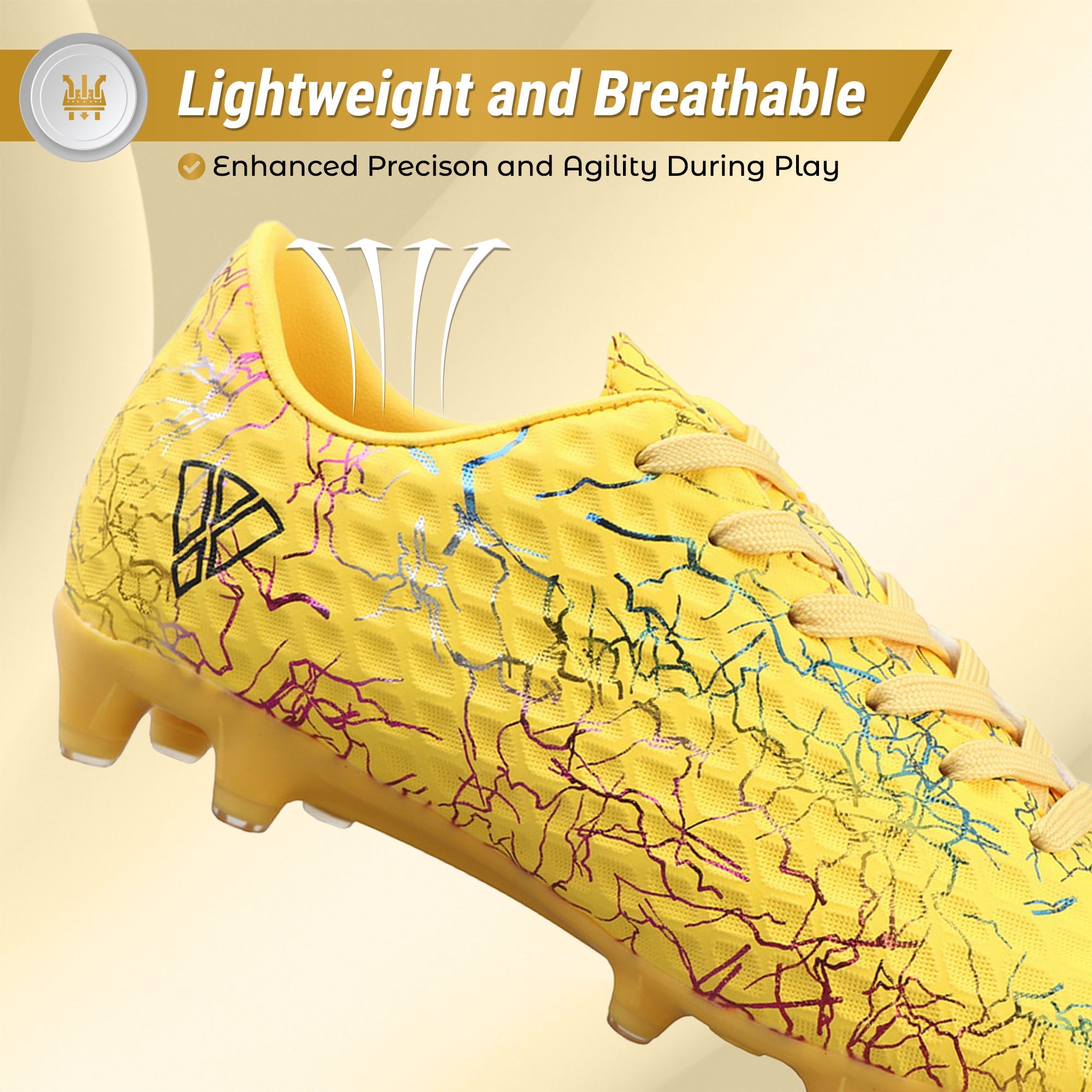Vizari Zodiac JR Kids Firm Ground (FG) Soccer Cleats – Yellow, Youth Sizes 8C–6Y