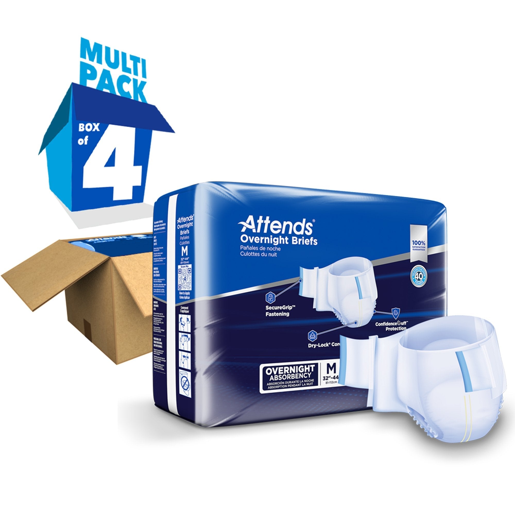 Attends® Briefs with Overnight Protection, Medium DDEW20