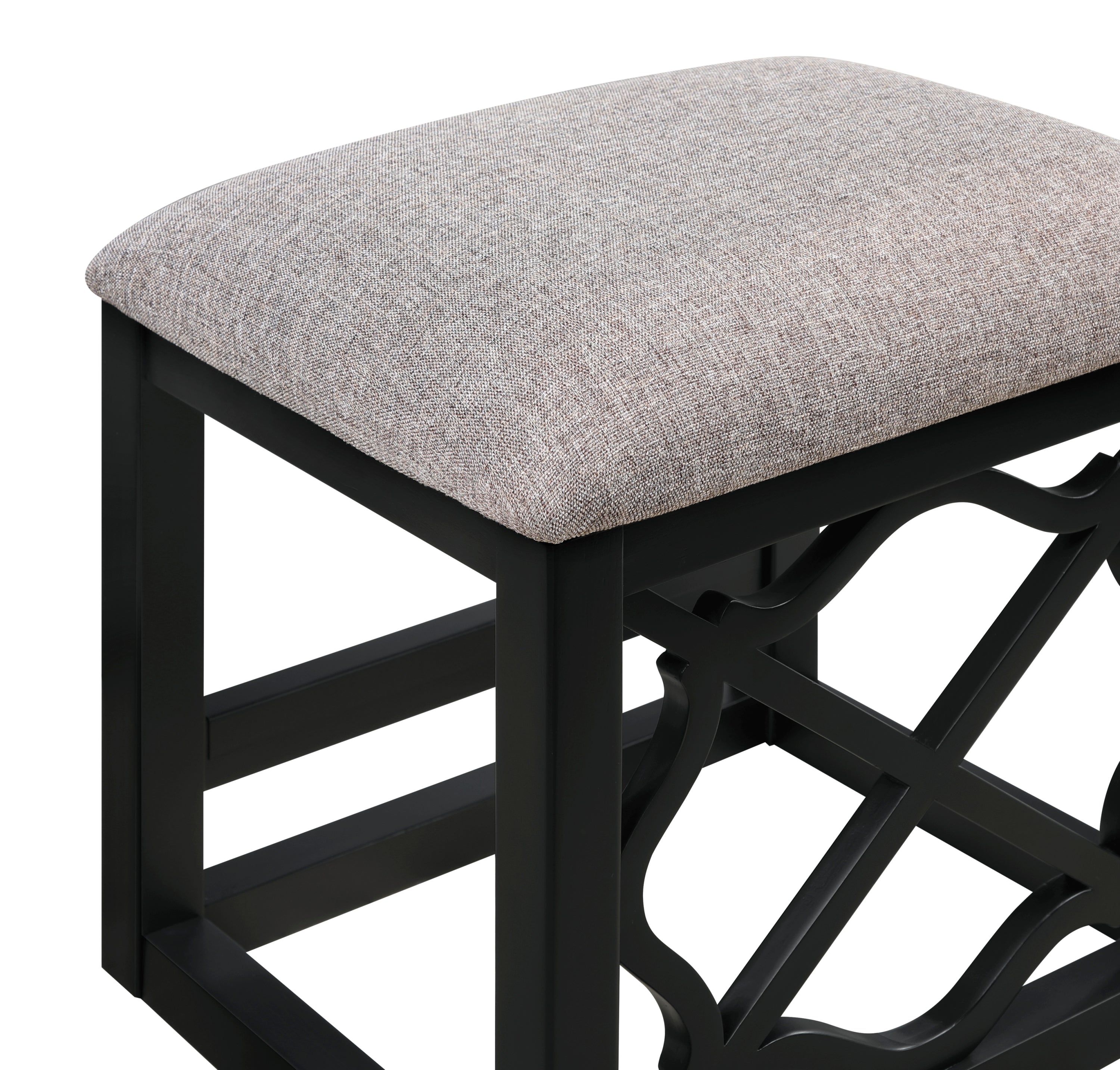 Desks and Stool Set 3pc Black Finish Rolling Desk with Casters, 2 Charging ports Home Office Furniture