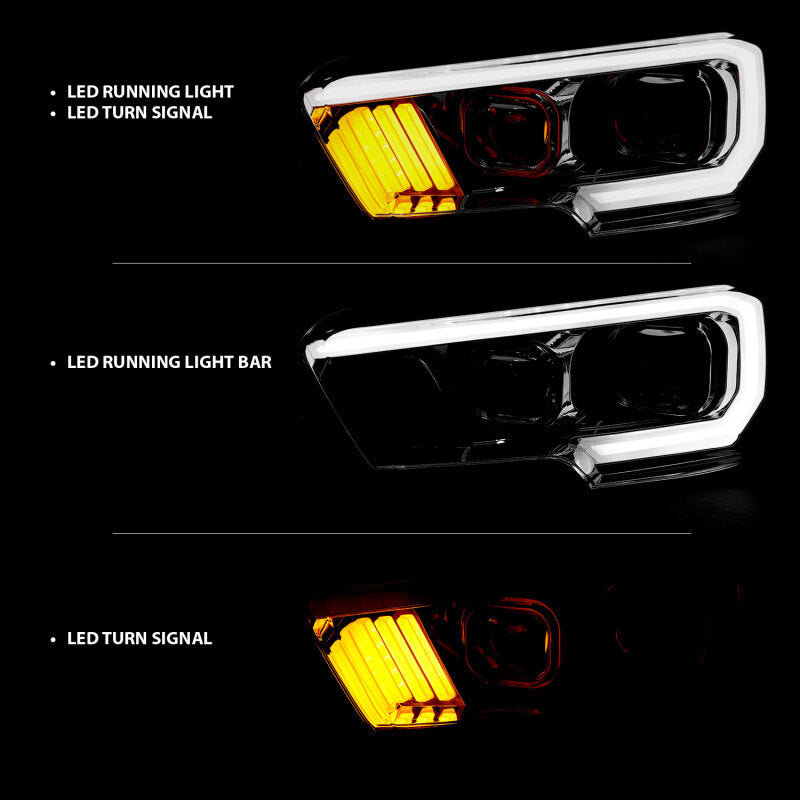 Anzo  2016-2017 Toyota Tacoma Projector Headlights w/ Plank Style