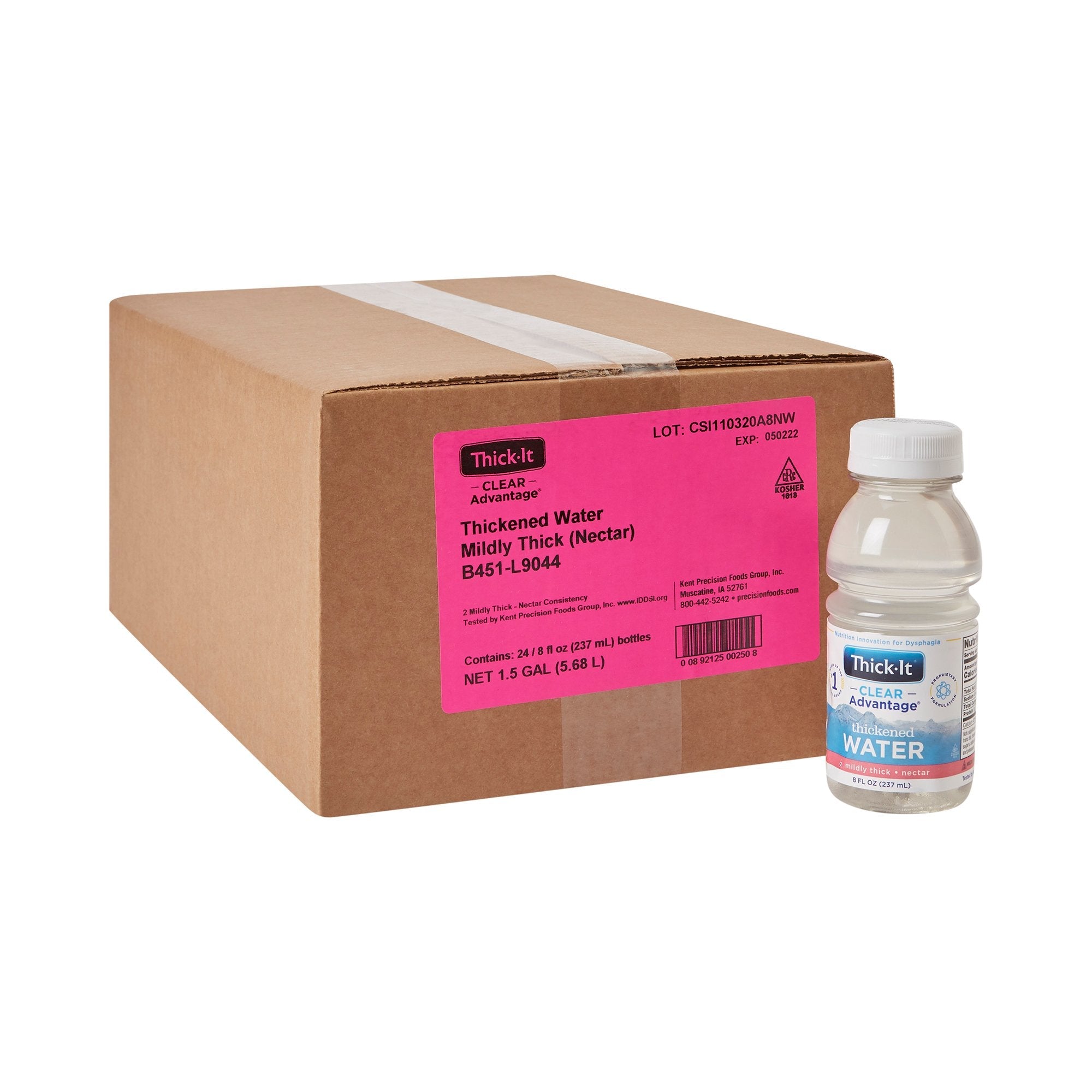 Thick-It® Clear Advantage® Nectar Consistency Thickened Water, 8-ounce Bottle B451-L9044
