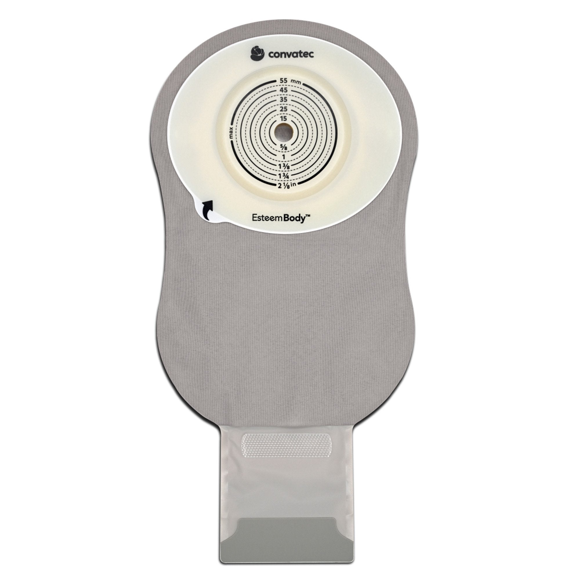 Ostomy Pouch Esteem Body™ One-Piece System 11 Inch Length Deep Convex, Pre-Cut 10 to 45 mm Stoma Drainable 423665