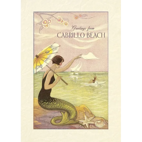 Vintage Lined Notebook Greetings from Cabrillo Beach - Paperback