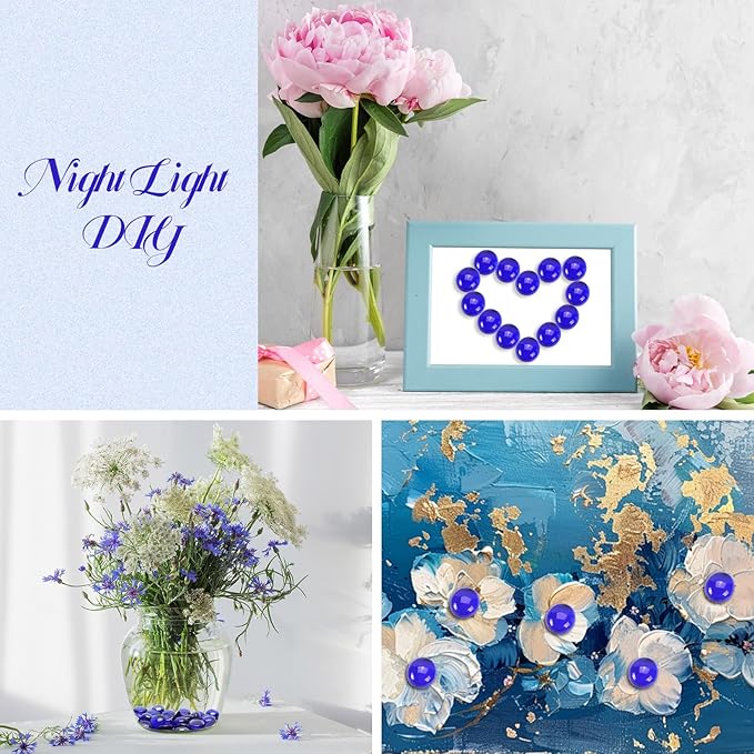 2LB Cobalt Blue Flat Glass Marbles for Vases, Gemstone Beads Vase Filler Decorative Glass Pebbles for Fish Tank, DIY Crafts, Aquarium Decor Rocks - PhishStones Products