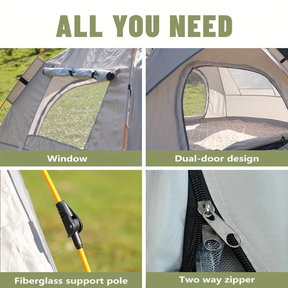 3 - 4 Person Instant Pop Up Camping Tent Waterproof Quick Setup Outdoor Portable - PhishStones Products