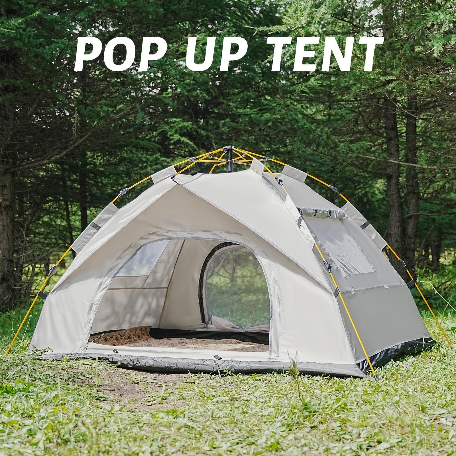 3 - 4 Person Instant Pop Up Camping Tent Waterproof Quick Setup Outdoor Portable - PhishStones Products
