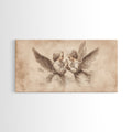 Guardian Angel Wall Art, Angel Painting Canvas Print, Angel Sketch, Angelic Home Decor, Christian Art, Christianity Home Decor