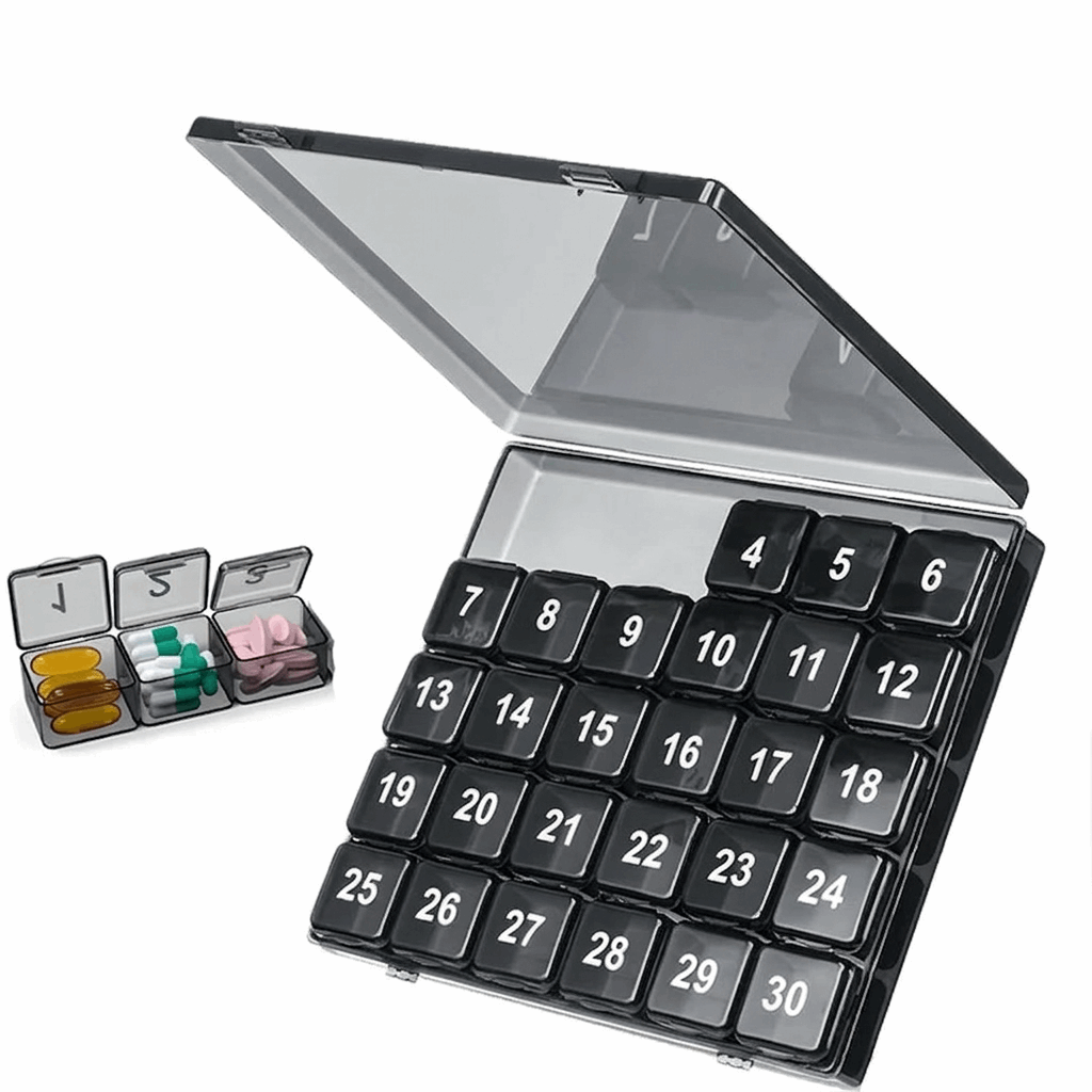 30-Day Monthly Pill Organizer Case
