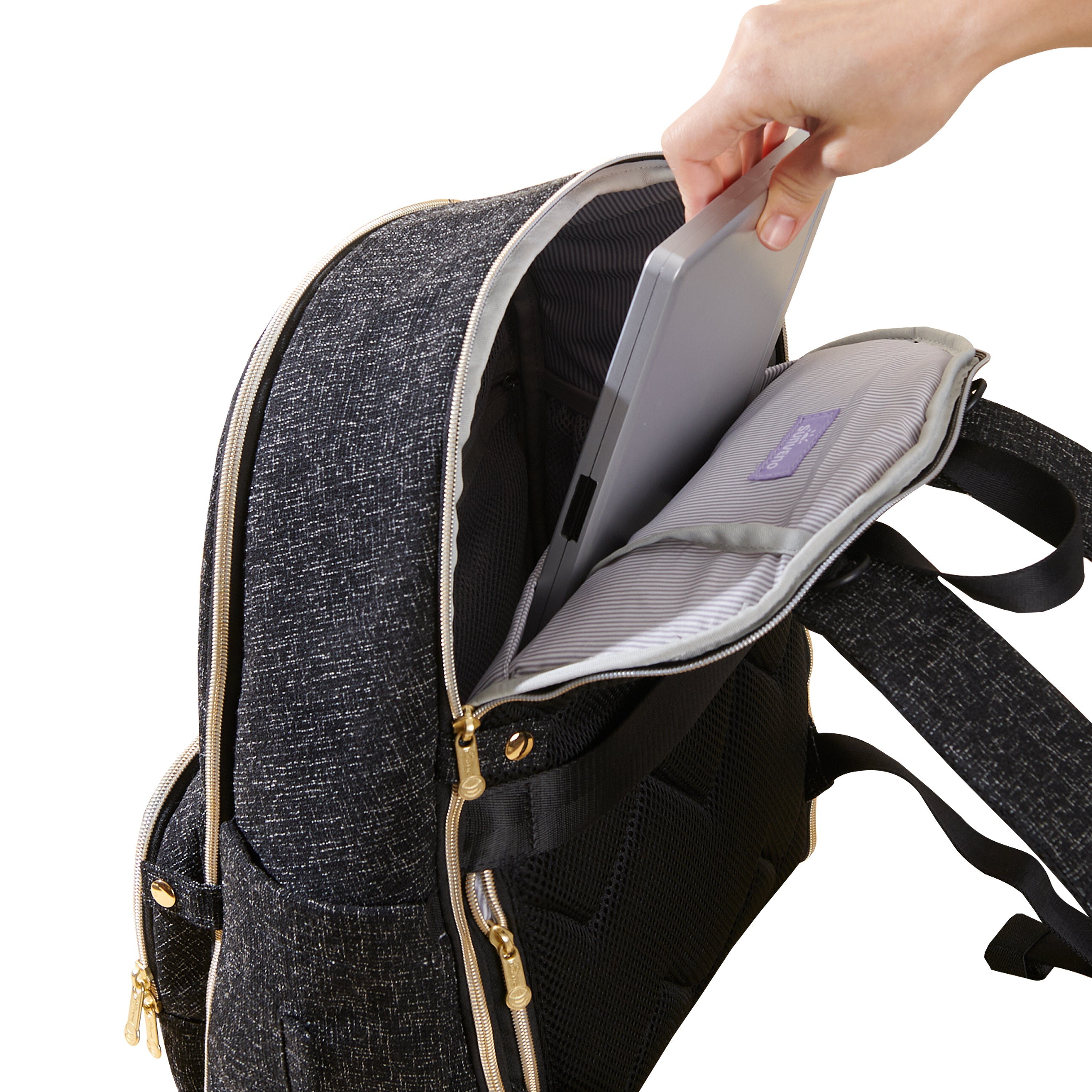 Convertible Tweed Diaper Backpack