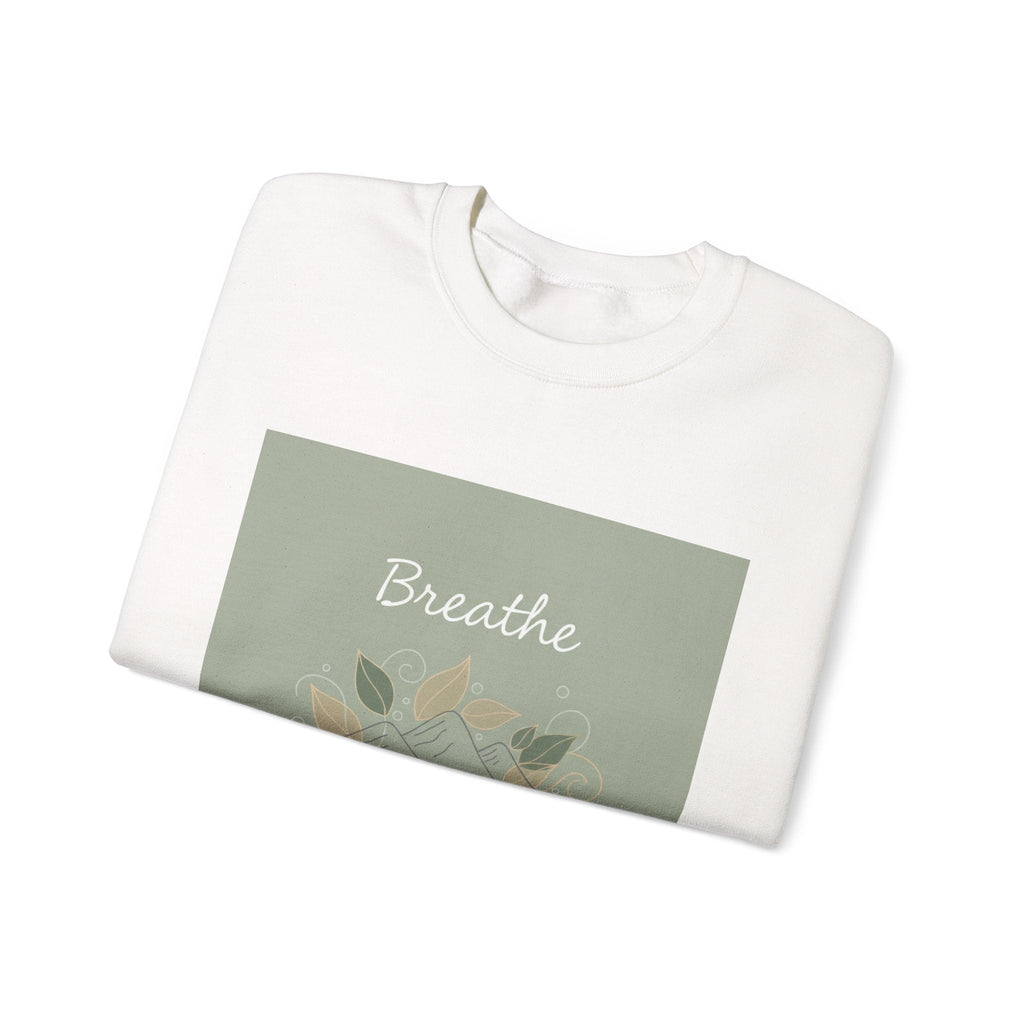 Breathe mountain leaf design Sweatshirt | nature vibes, calming minimal