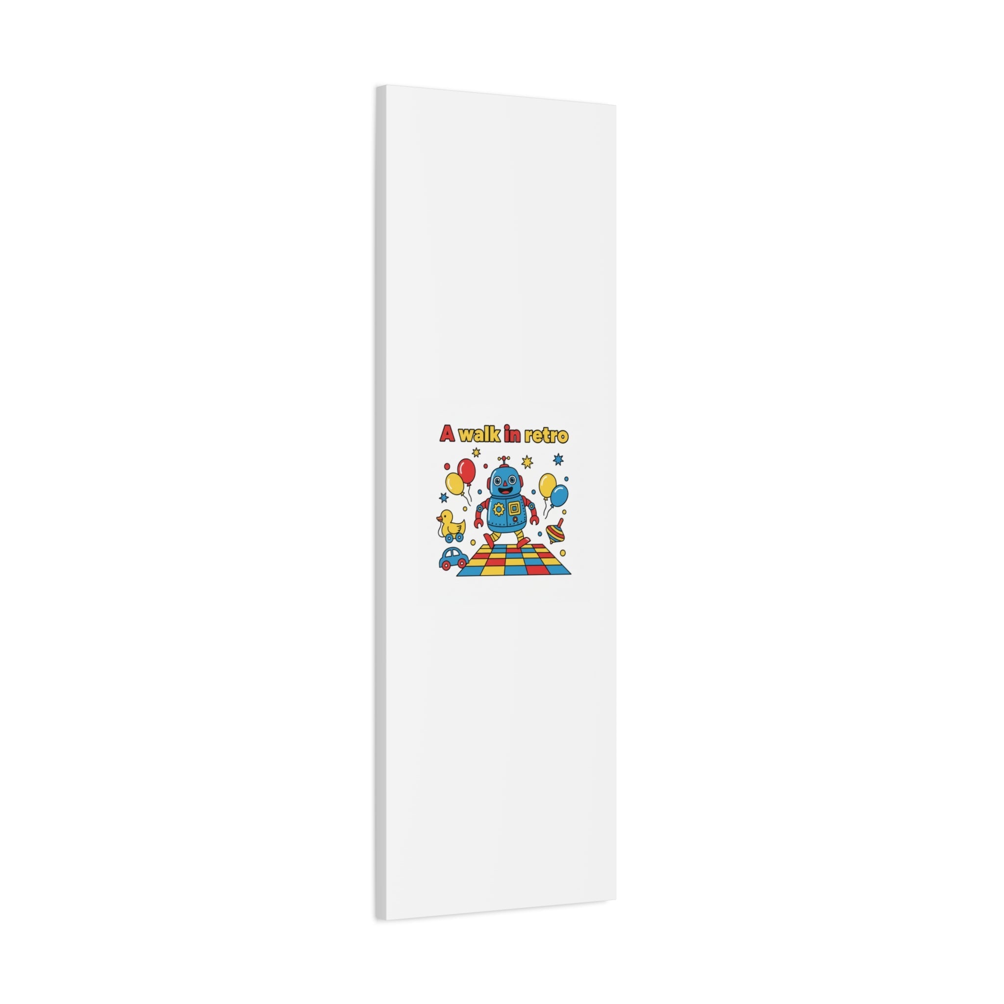 Retro Toy Robot Canvas | Throwback Kid, Primary Color Nostalgia