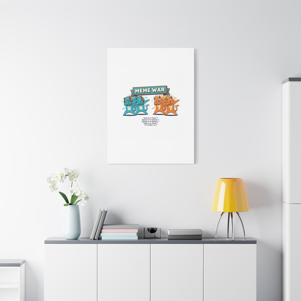 Meme War: Six vs. Seven Canvas Wall Art