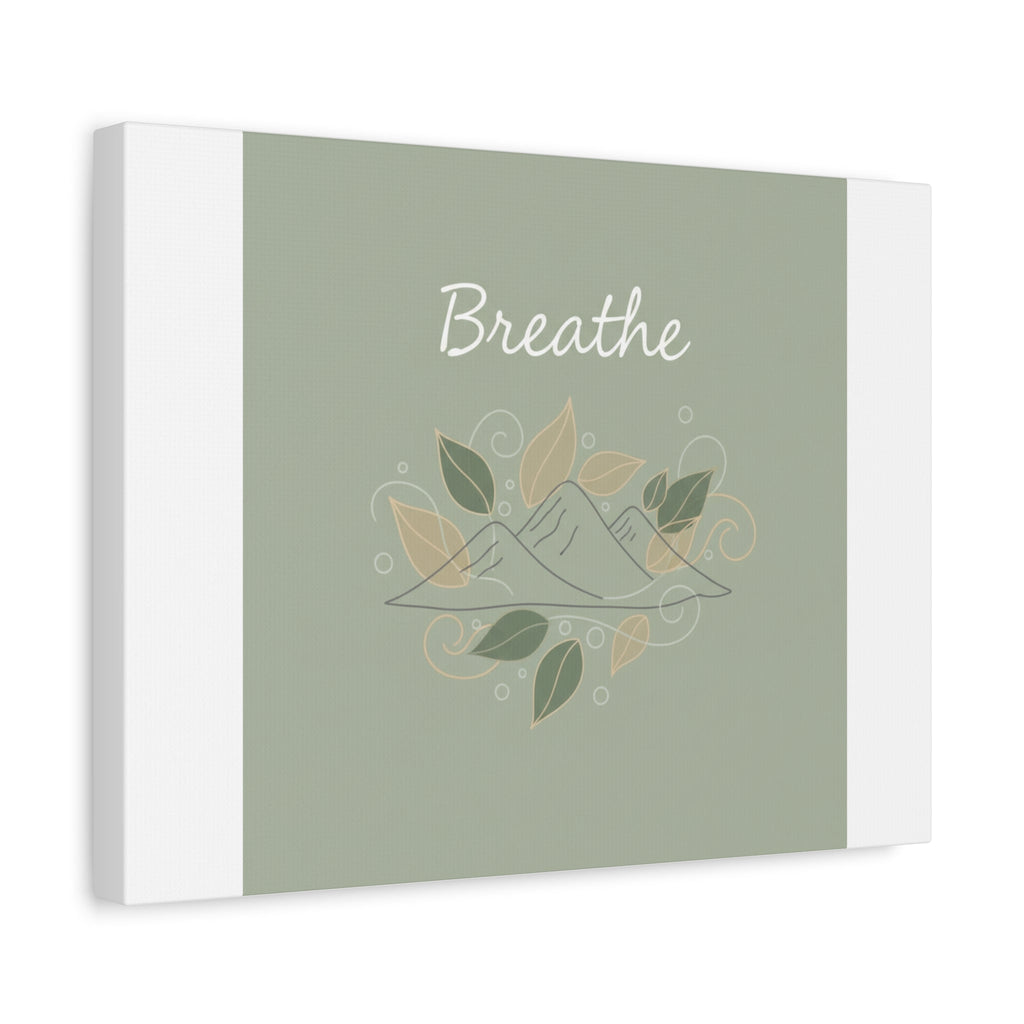 Breathe Mountain Line Canvas | Nature Symbols, Minimal Forest Wall Art