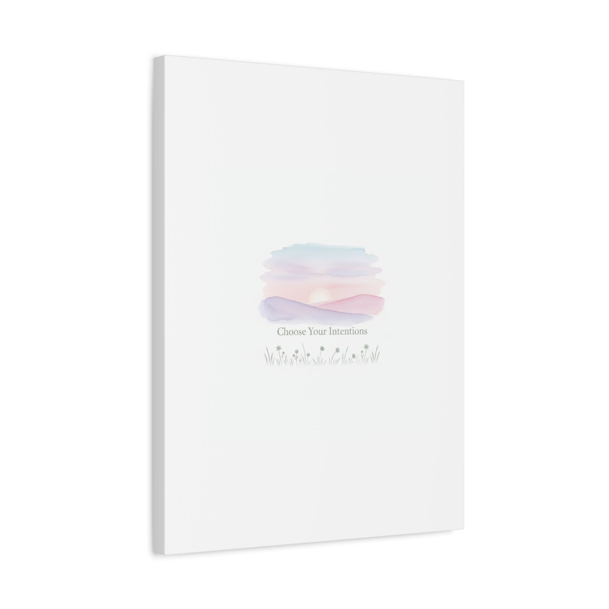 Choose Your Intentions Canvas, soft wellness poster, pastel gradient mindfulness art