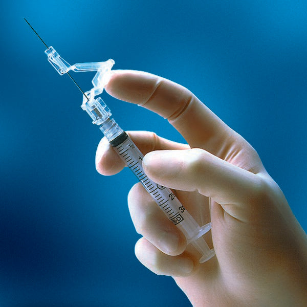 Safety Hypodermic Syringe with Needle SafetyGlide™ 3 mL 5/8 Inch 25 Gauge Sliding Safety Needle Thin Wall - 305904
