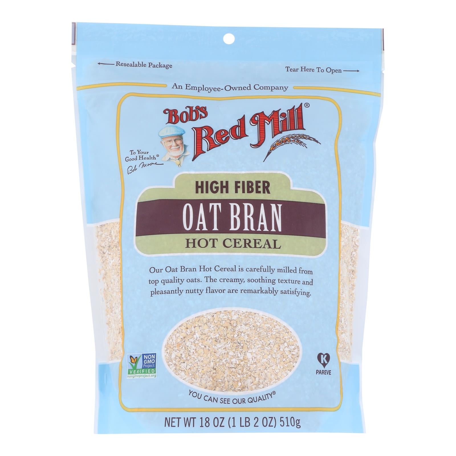 Bob's Red Mill Oat Bran Hot Cereal (Pack of 4 - 18 Oz.)