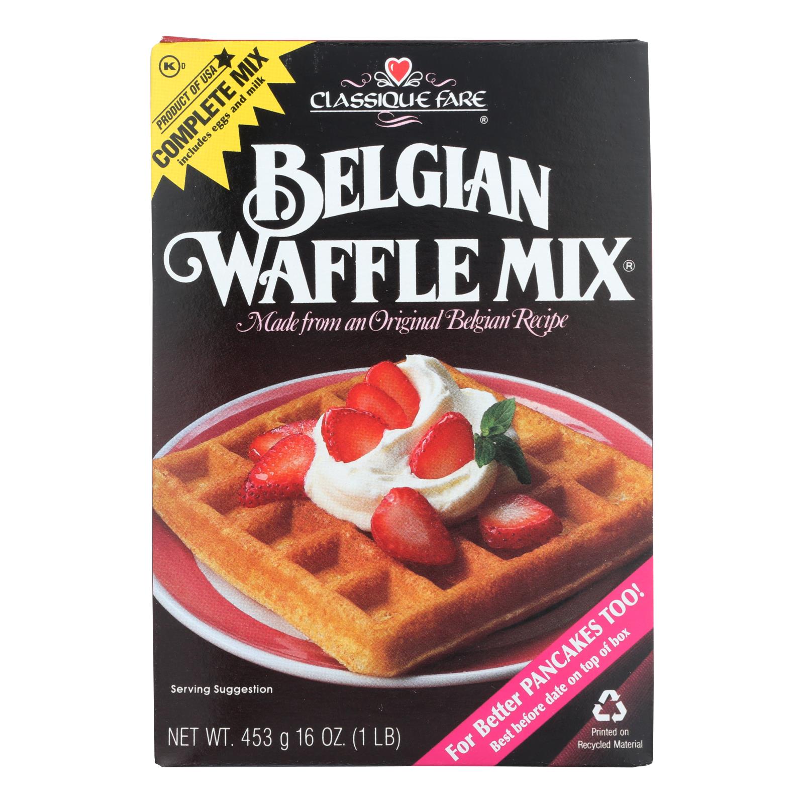 Classique Fare Belgian Waffle Mix (Pack of 6 - 16 Oz.)