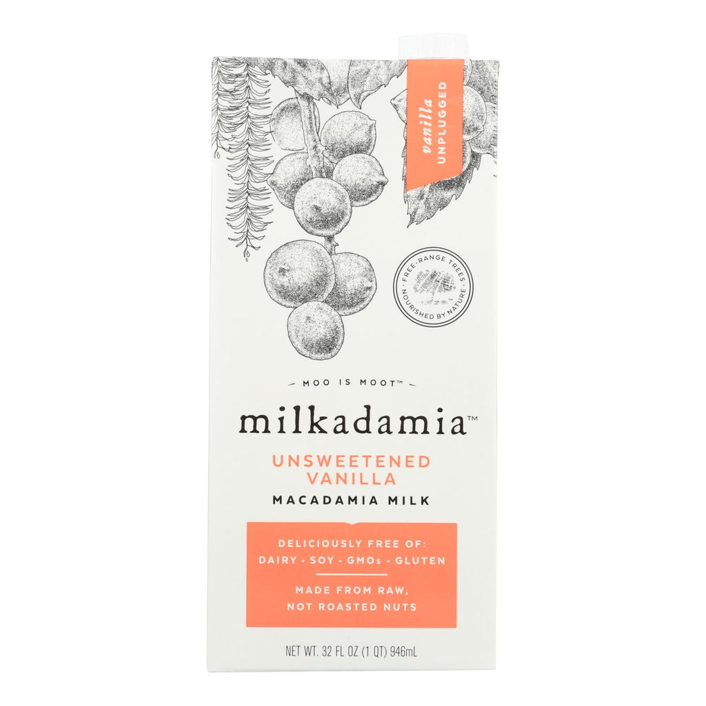 Milkadamia Unsweetened Vanilla Macadamia Milk (Pack of 6 - 32 fl. oz.)