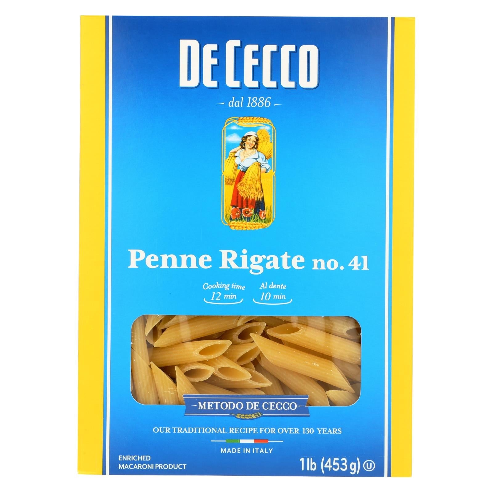 De Cecco Premium Penne Rigate Pasta (Pack of 12 - 16 Oz.)