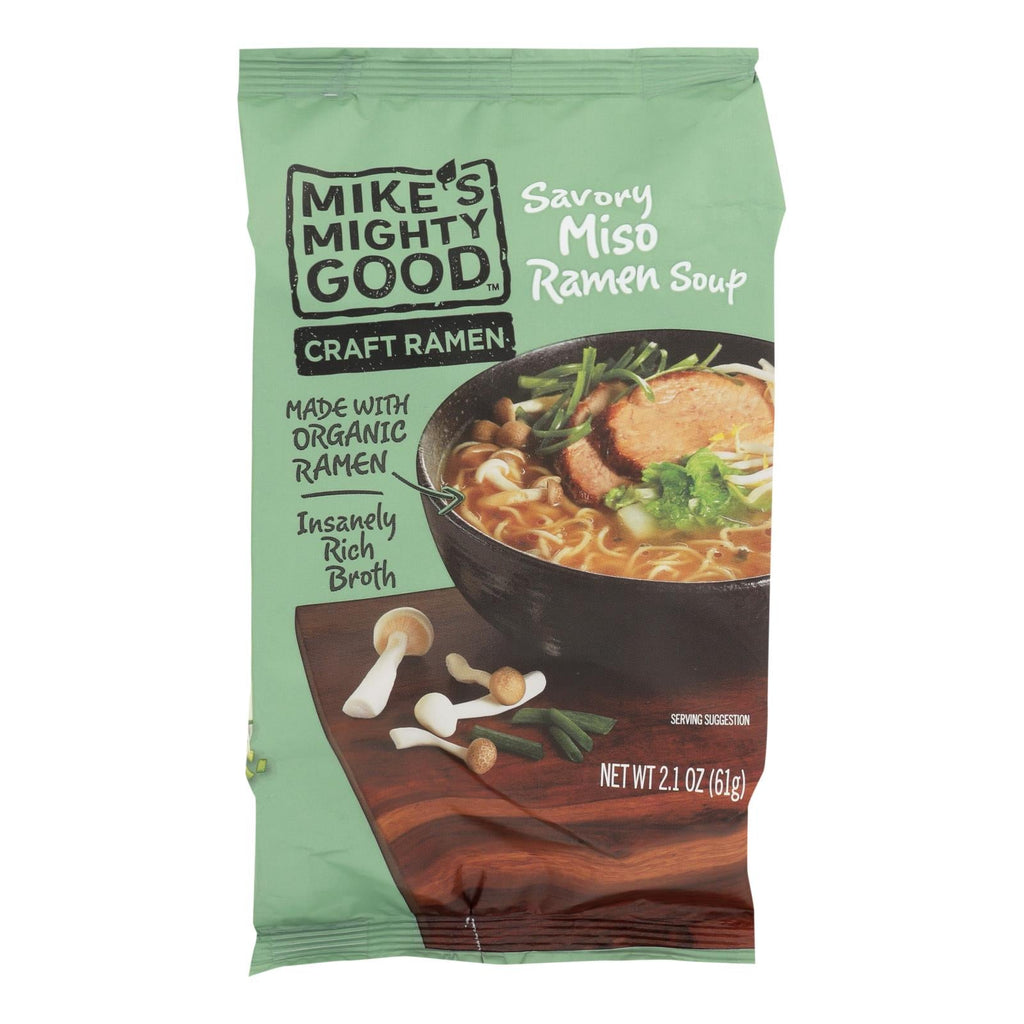 Mike's Mighty Good Savory Miso Ramen Soup Bowls, 2.1 oz, Pack of 7